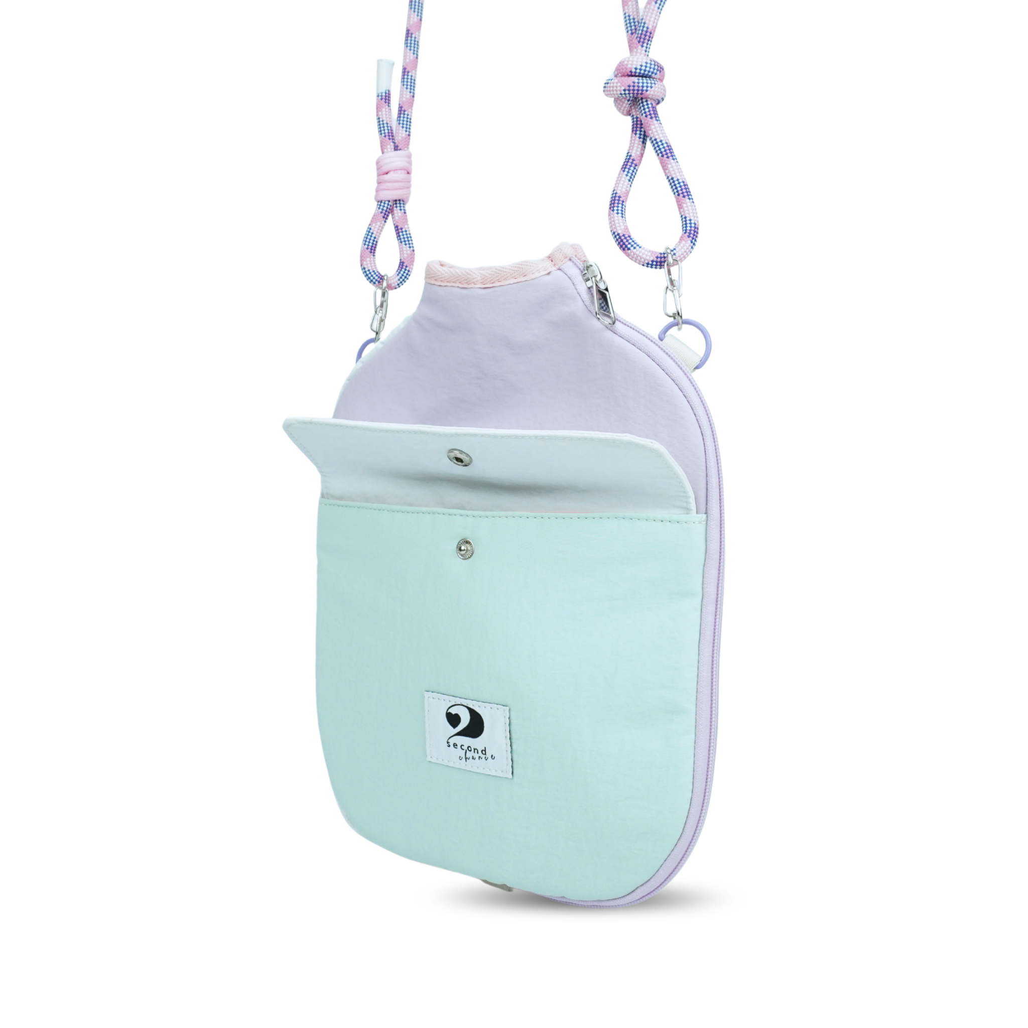 POCKETTE – PICKLEBALL PADDLE CASE (MINT/LIGHT PURPLE)